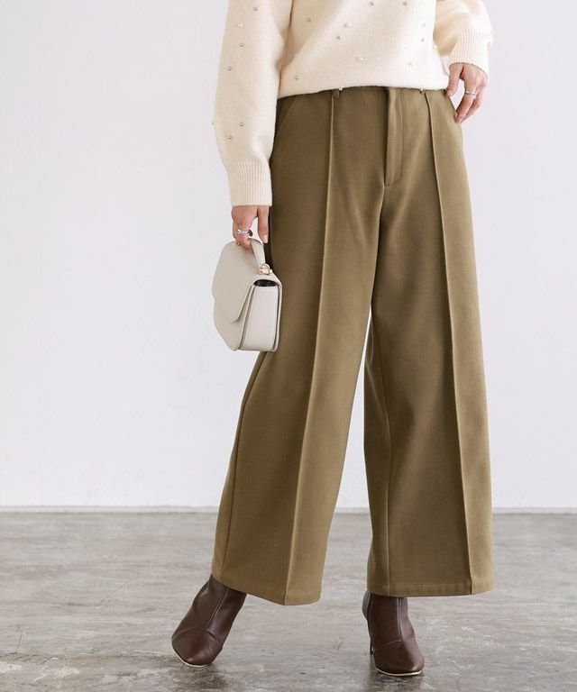 【ピエロ/Pierrot】のカット起毛ピンタックワイドパンツ インテリア・キッズ・メンズ・レディースファッション・服の通販 founy(ファニー) 　ファッション　Fashion　レディースファッション　Fashion for Women　パンツ　Pants & Trousers　送料無料　Free Shipping　カットソー　Cut and Sewn Top　プチプライス・低価格　Affordable / Budget Price　167cm / キャメル / M|ID: prp329100004161601 ipo3291000000034854546