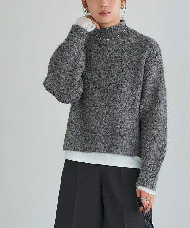 【ピエロ/Pierrot】のネックが選べるクロップドニット インテリア・キッズ・メンズ・レディースファッション・服の通販 founy(ファニー) 　ファッション　Fashion　レディースファッション　WOMEN　トップス・カットソー　Tops/Tshirt　ニット　Knit Tops　送料無料　Free Shipping　インナー　Inner　クロップド　Cropped　トレンド　Trend　ハイネック　High Neck　プチプライス・低価格　Affordable　ボトム　Bottom　166cm / 杢チャコール / ハイネック / M|ID: prp329100004186230 ipo3291000000030127822