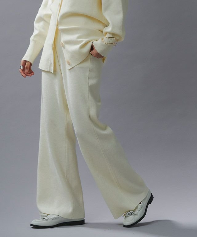 【ピエロ/Pierrot】のRASW ニットストレートパンツ インテリア・キッズ・メンズ・レディースファッション・服の通販 founy(ファニー) 　ファッション　Fashion　レディースファッション　WOMEN　パンツ　Pants　シンプル　Simple　ストレート　Straight　プチプライス・低価格　Affordable　ポケット　Pocket　ワイド　Wide　166cm / アイボリー / M|ID: prp329100004191077 ipo3291000000030520628