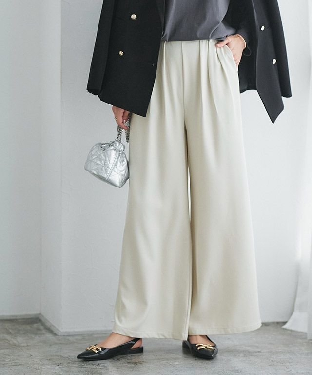 【ピエロ/Pierrot】の細見えタックワイドパンツ インテリア・キッズ・メンズ・レディースファッション・服の通販 founy(ファニー) ファッション Fashion レディースファッション Fashion for Women パンツ Pants & Trousers フロント Front, Front Design プチプライス・低価格 Affordable / Budget Price ワイド Wide, Wide Fit 細見えタックワイドパンツ|ID: prp329100004199779 ipo3291000000031952520