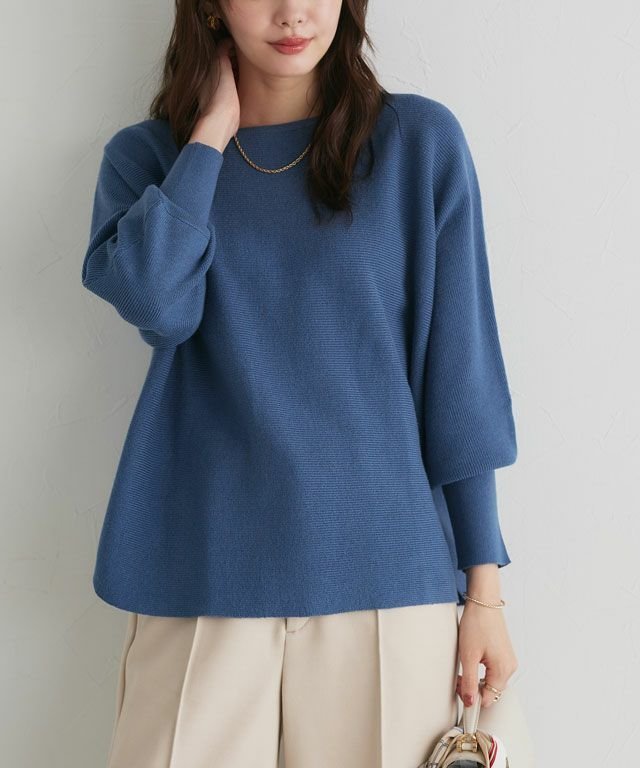 【ピエロ/Pierrot】の吸湿発熱ネックが選べるドルマンニット インテリア・キッズ・メンズ・レディースファッション・服の通販 founy(ファニー) 　ファッション　Fashion　レディースファッション　Fashion for Women　トップス・カットソー　Cut & Sew Tops　ニット　Knit Tops & Sweaters　送料無料　Free Shipping　プチプライス・低価格　Affordable / Budget Price　167cm / ブルー / ボートネック / M|ID: prp329100004205660 ipo3291000000034411798