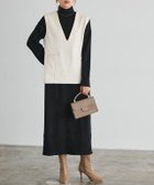 【ピエロ/Pierrot】のスエードタッチベスト×ハイネックニットワンピースセット 166cm / ライトベージュ×ブラック / M|ID: prp329100004210657 ipo3291000000036252178