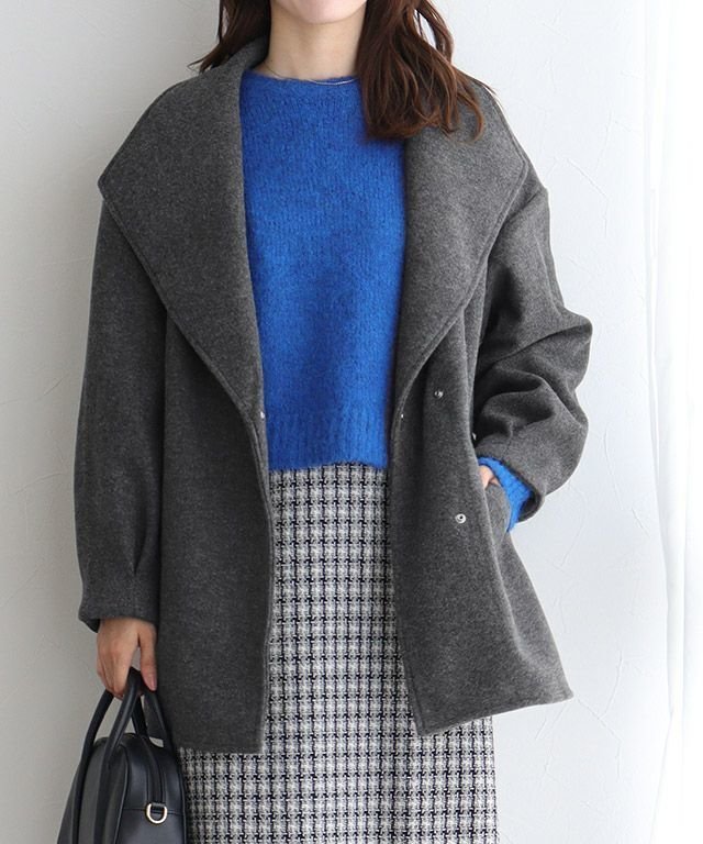 【ピエロ/Pierrot】のダブルフェイスタックスリーブコート インテリア・キッズ・メンズ・レディースファッション・服の通販 founy(ファニー) https://founy.com/ ファッション Fashion レディースファッション WOMEN アウター Coat Outerwear コート Coats ジャケット Jackets ダブル Double フェイス Face プチプライス・低価格 Affordable ミドル Middle |ID: prp329100004215168 ipo3291000000029448012
