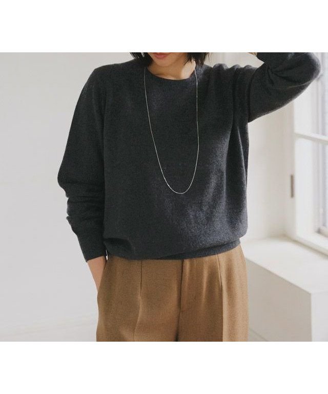 【ピエロ/Pierrot】のRASW カシミヤ100%クルーネックニット インテリア・キッズ・メンズ・レディースファッション・服の通販 founy(ファニー) 　ファッション　Fashion　レディースファッション　WOMEN　トップス・カットソー　Tops/Tshirt　ニット　Knit Tops　送料無料　Free Shipping　カシミヤ　Cashmere　シンプル　Simple　プチプライス・低価格　Affordable　ベーシック　Basic　ボトム　Bottom　エレガント 上品　Elegant　再入荷　Restock/Back In Stock/Re Arrival　165cm / ダークチャコール / M|ID: prp329100004232333 ipo3291000000030917386
