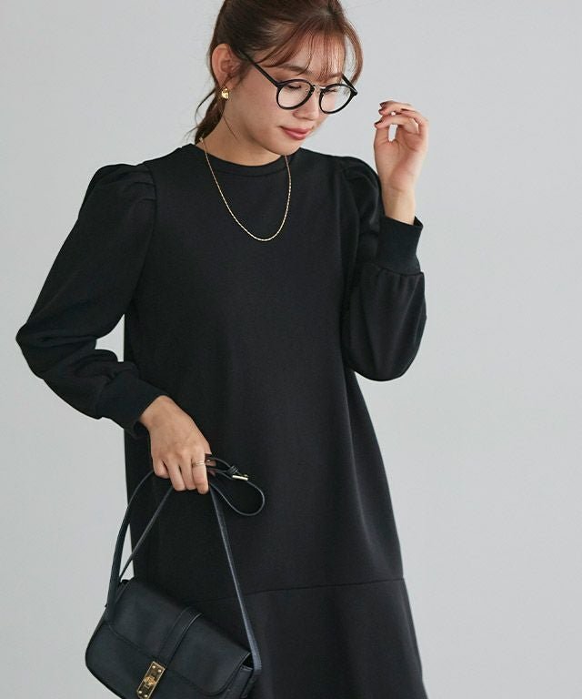 【ピエロ/Pierrot】のペアスキンベロアショートワンピース インテリア・キッズ・メンズ・レディースファッション・服の通販 founy(ファニー) 　ファッション　Fashion　レディースファッション　Fashion for Women　ワンピース　Dresses　ジョーゼット　Georgette, Semi-Sheer Fabric　スリーブ　Sleeve, Long Sleeve / Short Sleeve　フェミニン　Feminine, Girly　フリル　Frill, Ruffle　プチプライス・低価格　Affordable / Budget Price　ベロア　Velour, Soft Velvet　エレガント 上品　Elegant　166cm / ブラック / M|ID: prp329100004242385 ipo3291000000036121348