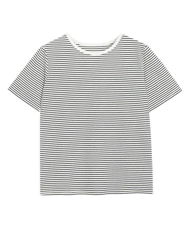 【ピエロ/Pierrot】のシンプルボーダーTシャツ インテリア・キッズ・メンズ・レディースファッション・服の通販 founy(ファニー) 　ファッション　Fashion　レディースファッション　WOMEN　トップス・カットソー　Tops/Tshirt　シャツ/ブラウス　Shirts/Blouses　ロング / Tシャツ　T-Shirts　シンプル　Simple　フィット　Fit　プチプライス・低価格　Affordable　ボーダー　Border　オフホワイト×ブラック|ID: prp329100004251214 ipo3291000000029504998