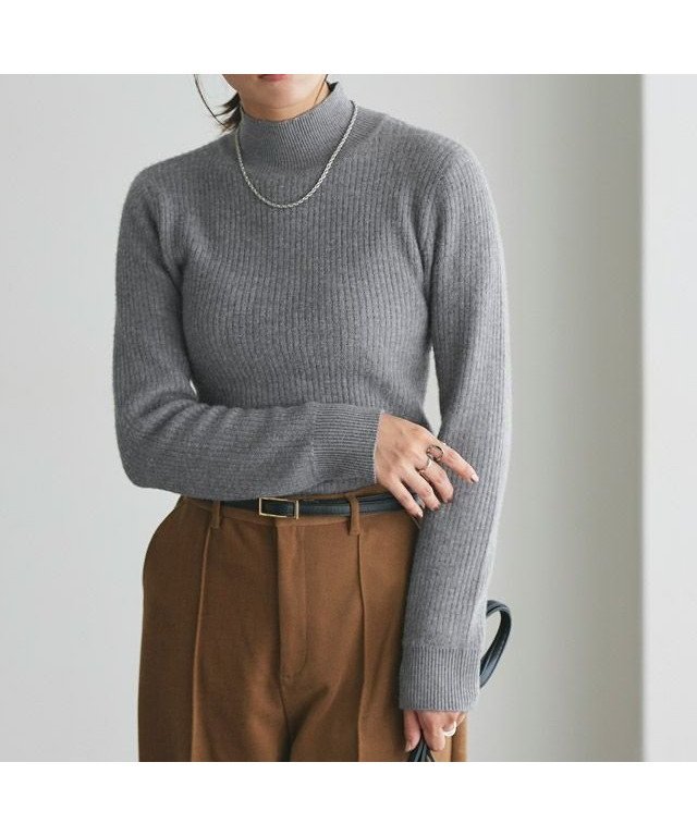 【ピエロ/Pierrot】の裏シャギーハイネックリブニット インテリア・キッズ・メンズ・レディースファッション・服の通販 founy(ファニー) 　ファッション　Fashion　レディースファッション　Fashion for Women　トップス・カットソー　Cut & Sew Tops　ニット　Knit Tops & Sweaters　インナー　Innerwear　シンプル　Simple, Minimal　ハイネック　High Neck, Mock Neck　プチプライス・低価格　Affordable / Budget Price　167cm / 杢グレー / M|ID: prp329100004259491 ipo3291000000036121419