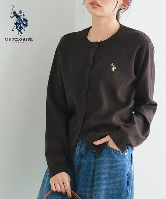 【ピエロ/Pierrot】の【U.S.POLO ASSN.】ニットカーディガン インテリア・キッズ・メンズ・レディースファッション・服の通販 founy(ファニー) 　ファッション　Fashion　レディースファッション　Fashion for Women　トップス・カットソー　Cut & Sew Tops　ニット　Knit Tops & Sweaters　カーディガン・羽織り　Layered Style Cardigans　送料無料　Free Shipping　カーディガン　Cardigan, Knitwear　シンプル　Simple, Minimal　プチプライス・低価格　Affordable / Budget Price　ワンポイント　One Point, Statement Accent　【U.S.POLO ASSN.】ニットカーディガン|ID: prp329100004290790 ipo3291000000033997039