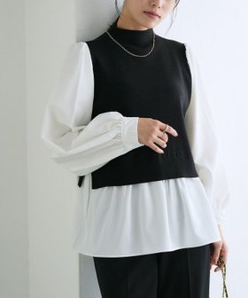 【ピエロ/Pierrot】 ボトルネックドッキングニット人気、トレンドファッション・服の通販 founy(ファニー) ファッション Fashion レディースファッション WOMEN トップス・カットソー Tops/Tshirt ニット Knit Tops ドッキング Docking フレア Flare プチプライス・低価格 Affordable ベスト Vest エレガント 上品 Elegant |ID:prp329100004302785