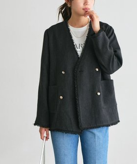 【ピエロ/Pierrot】のノーカラーフリンジツイードジャケット 人気、トレンドファッション・服の通販 founy(ファニー) ファッション Fashion レディースファッション WOMEN アウター Coat Outerwear ジャケット Jackets 送料無料 Free Shipping 2025年 2025 2025春夏・S/S Ss,Spring/Summer,2025 ジャケット Jacket セレモニー Ceremony ツイード Tweed フリンジ Fringe プチプライス・低価格 Affordable エレガント 上品 Elegant |ID:prp329100004322435