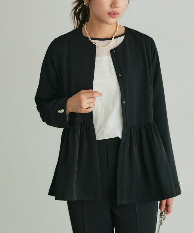 【ピエロ/Pierrot】の【一部予約】パールフリルジャケットセットアップ インテリア・キッズ・メンズ・レディースファッション・服の通販 founy(ファニー) ファッション Fashion レディースファッション Fashion for Women アウター Coat / Outerwear Collection レディースジャケット・軽アウター Jackets スーツ Business Suits & Workwear スーツジャケット・オフィスブレザー Suit Jackets / Blazers スーツセット・2点セット・レディーススーツ Suit Sets / 2-Piece Suits / Office Suit Sets 送料無料 Free Shipping インナー Innerwear シンプル Simple, Minimal スリット Slit, Slit Detail スーツ Suit, Formalwear パール Pearl, Pearl Accent プチプライス・低価格 Affordable / Budget Price エレガント 上品 Elegant 人気 Popular, Best Seller 166cm / ブラック / M|ID: prp329100004322438 ipo3291000000034994125