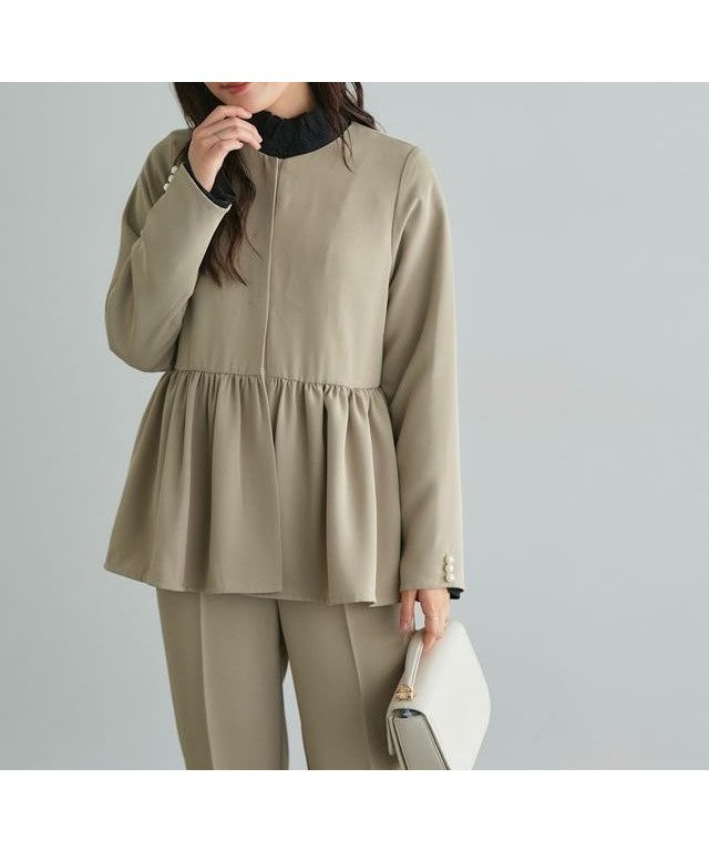 【ピエロ/Pierrot】の【一部予約】パールフリルジャケットセットアップ インテリア・キッズ・メンズ・レディースファッション・服の通販 founy(ファニー) ファッション Fashion レディースファッション Fashion for Women アウター Coat / Outerwear Collection レディースジャケット・軽アウター Jackets スーツ Business Suits & Workwear スーツジャケット・オフィスブレザー Suit Jackets / Blazers スーツセット・2点セット・レディーススーツ Suit Sets / 2-Piece Suits / Office Suit Sets 送料無料 Free Shipping インナー Innerwear シンプル Simple, Minimal スリット Slit, Slit Detail スーツ Suit, Formalwear パール Pearl, Pearl Accent プチプライス・低価格 Affordable / Budget Price エレガント 上品 Elegant 人気 Popular, Best Seller 166cm / ベージュ / M|ID: prp329100004322438 ipo3291000000034994129