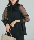 【ピエロ/Pierrot】のタイ付き袖オーガンジーペプラムセットアップ【木村えりなさんYouTube紹介アイテム】 人気、トレンドファッション・服の通販 founy(ファニー) ファッション Fashion レディースファッション Fashion for Women トップス・カットソー Cut & Sew Tops スーツ Business Suits & Workwear スーツセット・2点セット・レディーススーツ Suit Sets / 2-Piece Suits / Office Suit Sets 送料無料 Free Shipping オーガンジー Organza Fabric シアー Sheer, See-Through スーツ Suit, Formalwear セットアップ Set-Up, Coordinated Outfit トレンド Trend, Trending Now フェミニン Feminine, Girly プチプライス・低価格 Affordable / Budget Price ペプラム Peplum, Flared Hem thumbnail 167cm / ブラック / M|ID: prp329100004322440 ipo3291000000034837094