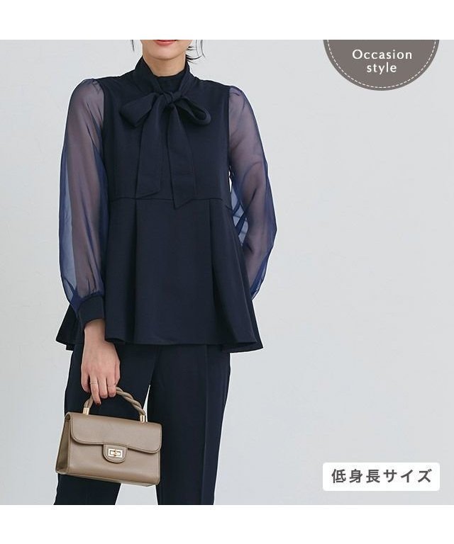 【ピエロ/Pierrot】のタイ付き袖オーガンジーペプラムセットアップ【木村えりなさんYouTube紹介アイテム】 インテリア・キッズ・メンズ・レディースファッション・服の通販 founy(ファニー) ファッション Fashion レディースファッション Fashion for Women トップス・カットソー Cut & Sew Tops スーツ Business Suits & Workwear スーツセット・2点セット・レディーススーツ Suit Sets / 2-Piece Suits / Office Suit Sets 送料無料 Free Shipping オーガンジー Organza Fabric シアー Sheer, See-Through スーツ Suit, Formalwear セットアップ Set-Up, Coordinated Outfit トレンド Trend, Trending Now フェミニン Feminine, Girly プチプライス・低価格 Affordable / Budget Price ペプラム Peplum, Flared Hem タイ付き袖オーガンジーペプラムセットアップ|ID: prp329100004322440 ipo3291000000034837095