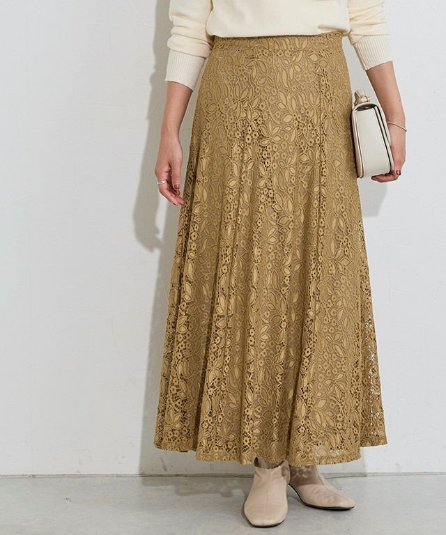 【ピエロ/Pierrot】のレースセミフレアスカート インテリア・キッズ・メンズ・レディースファッション・服の通販 founy(ファニー) 　ファッション　Fashion　レディースファッション　Fashion for Women　スカート　Skirts　Aライン・フレアスカート　A-Line & Flared Skirts　シンプル　Simple, Minimal　フレア　Flare, Flared　プチプライス・低価格　Affordable / Budget Price　レース　Lace, Lace Fabric　レースセミフレアスカート|ID: prp329100004334166 ipo3291000000036121681