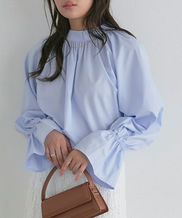 【ピエロ/Pierrot】のキャンディースリーブギャザーブラウス インテリア・キッズ・メンズ・レディースファッション・服の通販 founy(ファニー) ファッション Fashion レディースファッション Fashion for Women トップス・カットソー Cut & Sew Tops シャツ・ブラウス・オフィスカジュアル Elegant Blouses & Button-Ups ギャザー Gathered, Ruffled スリーブ Sleeve, Long Sleeve / Short Sleeve フェミニン Feminine, Girly プチプライス・低価格 Affordable / Budget Price エレガント 上品 Elegant 166cm / ブルー / M|ID: prp329100004337740 ipo3291000000036121723