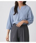 【ピエロ/Pierrot】の【B会場】ランタンスリーブキーネックTブラウス 166cm / ブルー / M|ID:prp329100004341038