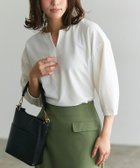 【ピエロ/Pierrot】のランタンスリーブキーネックTブラウス 人気、トレンドファッション・服の通販 founy(ファニー) ファッション Fashion レディースファッション Fashion for Women トップス・カットソー Cut & Sew Tops シャツ・ブラウス・オフィスカジュアル Elegant Blouses & Button-Ups カットソー Cut and Sewn Top シンプル Simple, Minimal ジョーゼット Georgette, Semi-Sheer Fabric スリーブ Sleeve, Long Sleeve / Short Sleeve プチプライス・低価格 Affordable / Budget Price thumbnail 167cm / オフホワイト / M|ID: prp329100004341038 ipo3291000000036330588