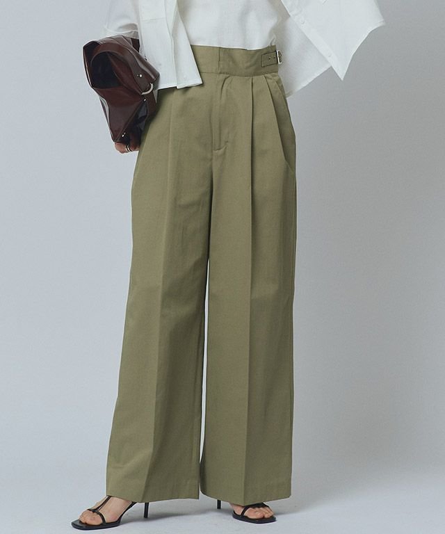【ピエロ/Pierrot】のRASW サイドベルトワイドチノパンツ 人気、トレンドファッション・服の通販 founy(ファニー) 　ファッション　Fashion　レディースファッション　Fashion for Women　パンツ　Pants & Trousers　ベルト&ウエストマーク　Belts & Waist Accessories　2025年　2025　2025春夏・S/S　Spring/Summer 2025 SS25　センター　Center, Center Line　ダブル　Double, Double-Breasted　プチプライス・低価格　Affordable / Budget Price　ワイド　Wide, Wide Fit　エレガント 上品　Elegant　 other-1|ID: prp329100004343201 ipo3291000000031838885