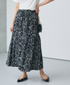 【ピエロ/Pierrot】のギャザー切替プリントスカート 167cm / ブラック / M|ID: prp329100004364381 ipo3291000000031554546