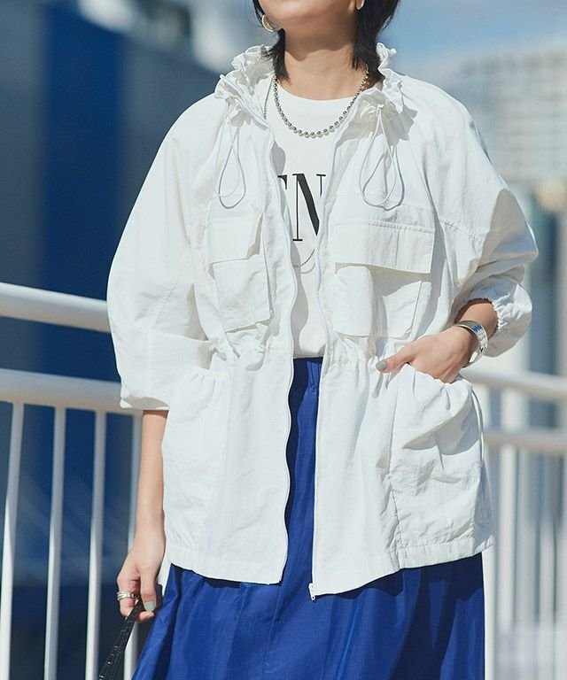 【ピエロ/Pierrot】のRASW ドロストギャザーブルゾン 人気、トレンドファッション・服の通販 founy(ファニー) 　ファッション　Fashion　レディースファッション　WOMEN　アウター　Coat Outerwear　ジャケット　Jackets　ブルゾン　Blouson/Jackets　送料無料　Free Shipping　2025年　2025　2025春夏・S/S　Ss,Spring/Summer,2025　ジャケット　Jacket　フリル　Frills　ブルゾン　Blouson　プチプライス・低価格　Affordable　ポケット　Pocket　ワッシャー　Washer　ワーク　Work　 other-1|ID: prp329100004369974 ipo3291000000030546799