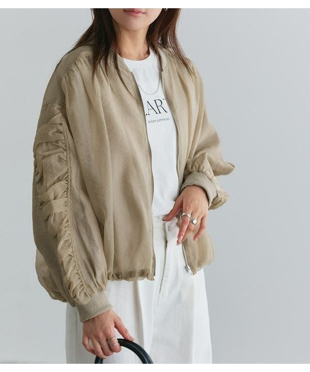 【ピエロ/Pierrot】の袖シャーリングシアーブルゾン インテリア・キッズ・メンズ・レディースファッション・服の通販 founy(ファニー) https://founy.com/ ファッション Fashion レディースファッション Fashion for Women アウター Coat / Outerwear Collection レディースジャケット・軽アウター Jackets ブルゾンジャケット・スポーティアウター Blouson Jackets オーガンジー Organza Fabric シアー Sheer, See-Through シャーリング Shirring, Ruched バルーン Balloon, Balloon Silhouette ブルゾン Blouson, Bomber Jacket プチプライス・低価格 Affordable / Budget Price |ID: prp329100004383542 ipo3291000000036263626