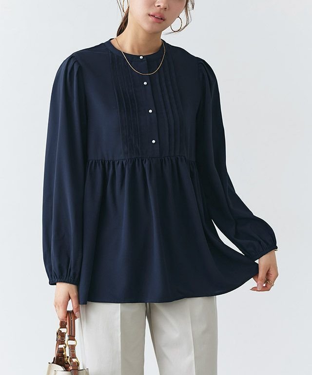 【ピエロ/Pierrot】のパールボタンピンタックペプラムブラウス インテリア・キッズ・メンズ・レディースファッション・服の通販 founy(ファニー) https://founy.com/ ファッション Fashion レディースファッション WOMEN トップス・カットソー Tops/Tshirt シャツ/ブラウス Shirts/Blouses 送料無料 Free Shipping 2025年 2025 2025春夏・S/S Ss,Spring/Summer,2025 ギャザー Gather パール Pearl フェミニン Feminine プチプライス・低価格 Affordable エレガント 上品 Elegant |ID: prp329100004383544 ipo3291000000031963166