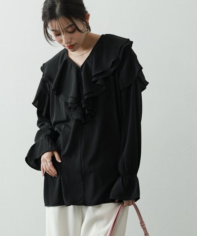 【ピエロ/Pierrot】のラッフルカラーチュニックブラウス インテリア・キッズ・メンズ・レディースファッション・服の通販 founy(ファニー) https://founy.com/ ファッション Fashion レディースファッション WOMEN トップス・カットソー Tops/Tshirt シャツ/ブラウス Shirts/Blouses 2025年 2025 2025春夏・S/S Ss,Spring/Summer,2025 チュニック Tunic フェミニン Feminine フリル Frills プチプライス・低価格 Affordable |ID: prp329100004383547 ipo3291000000031434709