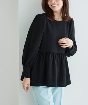 【ピエロ/Pierrot】 ペアスキンパフスリーブペプラムブラウス人気、トレンドファッション・服の通販 founy(ファニー) ファッション Fashion レディースファッション Fashion for Women トップス・カットソー Cut & Sew Tops シャツ・ブラウス・オフィスカジュアル Elegant Blouses & Button-Ups フェミニン Feminine, Girly プチプライス・低価格 Affordable / Budget Price ペプラム Peplum, Flared Hem エレガント 上品 Elegant |ID:prp329100004389479