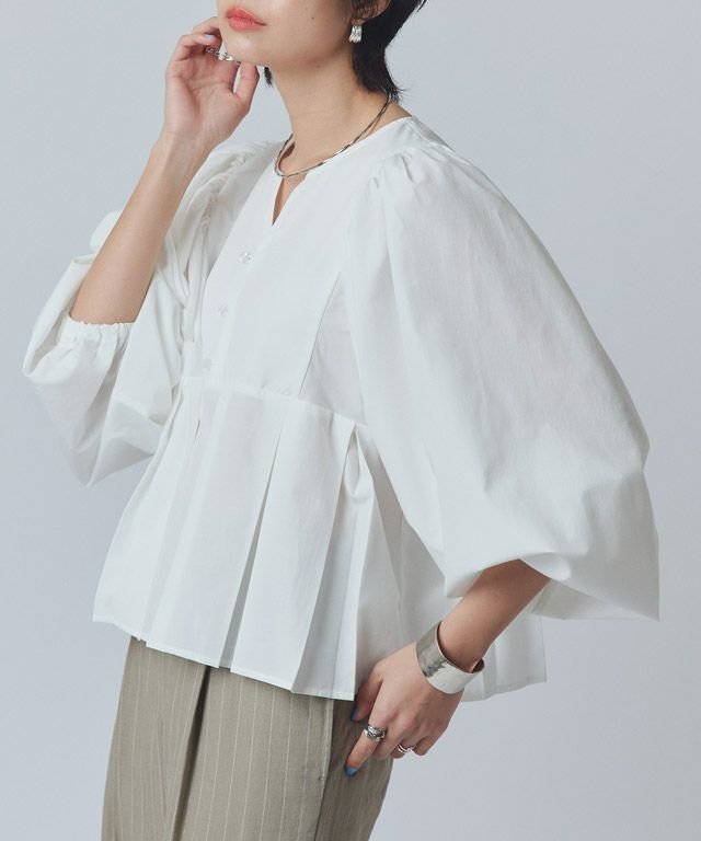 【ピエロ/Pierrot】のRASW ボリュームスリーブプリーツブラウス 人気、トレンドファッション・服の通販 founy(ファニー) 　ファッション　Fashion　レディースファッション　Fashion for Women　トップス・カットソー　Cut & Sew Tops　シャツ・ブラウス・オフィスカジュアル　Elegant Blouses & Button-Ups　ボリューム袖・フリルスリーブブラウス　Voluminous & Ruffle Sleeves / Puffy Sleeve Tops　プチプライス・低価格　Affordable / Budget Price　 other-1|ID: prp329100004390599 ipo3291000000034070903