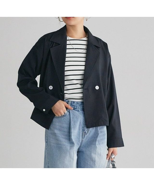 【ピエロ/Pierrot】の【KKfashionさんYouTube紹介アイテム】クロップドテーラードジャケット インテリア・キッズ・メンズ・レディースファッション・服の通販 founy(ファニー) https://founy.com/ ファッション Fashion レディースファッション WOMEN アウター Coat Outerwear ジャケット Jackets テーラードジャケット Tailored Jackets 2025年 2025 2025春夏・S/S Ss,Spring/Summer,2025 クロップド Cropped ジャケット Jacket バランス Balance プチプライス・低価格 Affordable |ID: prp329100004408924 ipo3291000000031649602