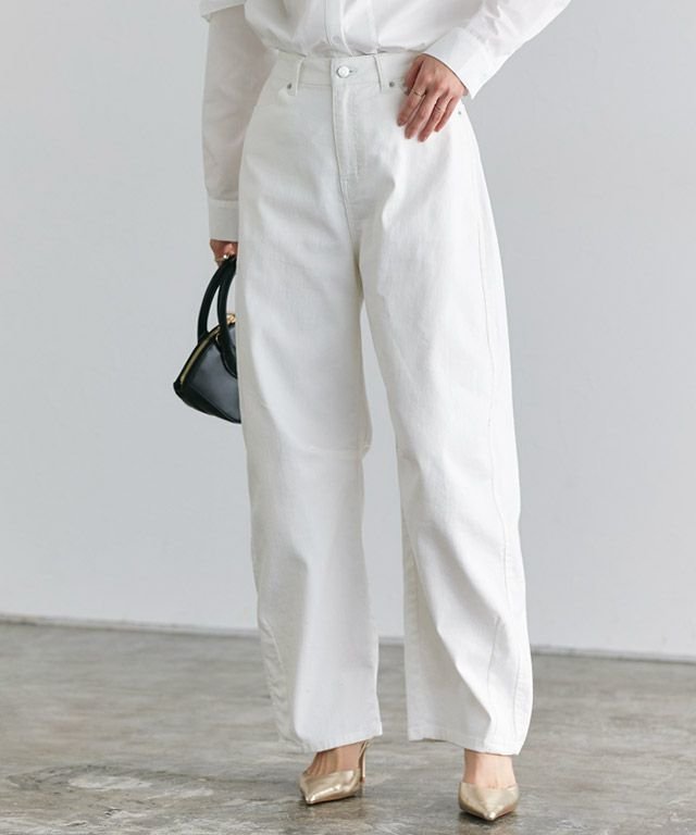 【ピエロ/Pierrot】のカーブデニム インテリア・キッズ・メンズ・レディースファッション・服の通販 founy(ファニー) 　ファッション　Fashion　レディースファッション　Fashion for Women　パンツ　Pants & Trousers　デニム　Denim, Jeans Material　プチプライス・低価格　Affordable / Budget Price　ルーズ　Loose, Oversized　167cm / ホワイト / M|ID: prp329100004408926 ipo3291000000034475063