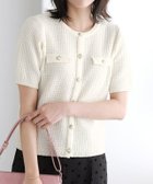 【ピエロ/Pierrot】の【KKfashionさんYouTube紹介アイテム】サマーツイードニットカーディガン 167cm / アイボリー / M|ID: prp329100004408938 ipo3291000000031159112