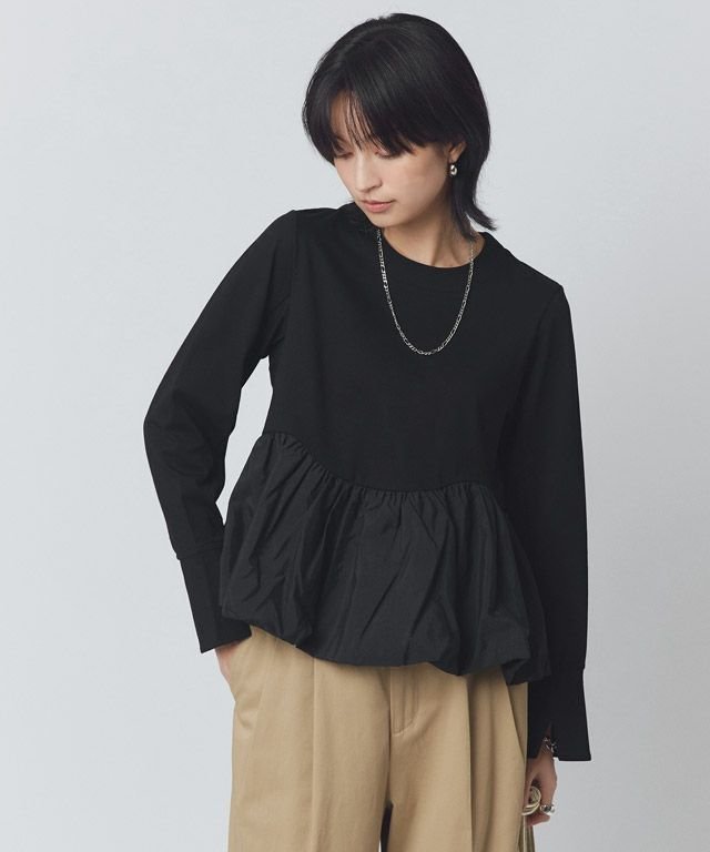 【ピエロ/Pierrot】のRASW バルーン切り替えカットソー インテリア・キッズ・メンズ・レディースファッション・服の通販 founy(ファニー) https://founy.com/ ファッション Fashion レディースファッション WOMEN トップス・カットソー Tops/Tshirt カットソー Cut and Sewn 2025年 2025 2025春夏・S/S Ss,Spring/Summer,2025 カットソー Cut And Sew カフス Cuffs クロップド Cropped スリット Slit タフタ Taffeta ドッキング Docking バルーン Balloon フェミニン Feminine プチプライス・低価格 Affordable |ID: prp329100004408945 ipo3291000000030792503