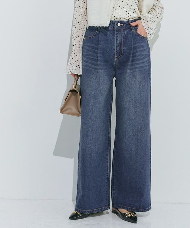 【ピエロ/Pierrot】のタックワイドデニム 人気、トレンドファッション・服の通販 founy(ファニー) 　ファッション　Fashion　レディースファッション　WOMEN　パンツ　Pants　2025年　2025　2025春夏・S/S　Ss,Spring/Summer,2025　デニム　Denim　プチプライス・低価格　Affordable　ワイド　Wide　 other-1|ID: prp329100004408949 ipo3291000000031216385
