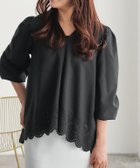 【ピエロ/Pierrot】のレース切り替えボリュームスリーブブラウスレース切り替えボリュームスリーブブラウス 163cm / ブラック / M|ID: prp329100004408954 ipo3291000000036306826