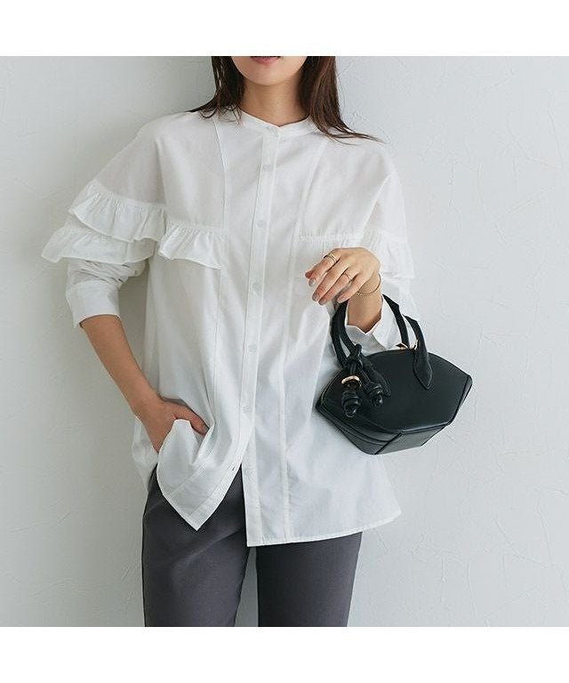 【ピエロ/Pierrot】のフリルチュニックブラウス インテリア・キッズ・メンズ・レディースファッション・服の通販 founy(ファニー) 　ファッション　Fashion　レディースファッション　Fashion for Women　トップス・カットソー　Cut & Sew Tops　シャツ・ブラウス・オフィスカジュアル　Elegant Blouses & Button-Ups　おすすめ　Recommended / Our Picks　フェミニン　Feminine, Girly　フリル　Frill, Ruffle　プチプライス・低価格　Affordable / Budget Price　フリルチュニックブラウス|ID: prp329100004408964 ipo3291000000036120561