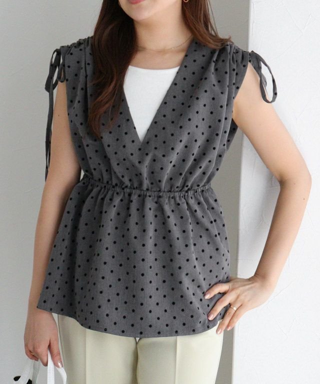 【ピエロ/Pierrot】のペプラムビスチェトップス インテリア・キッズ・メンズ・レディースファッション・服の通販 founy(ファニー) 　ファッション　Fashion　レディースファッション　Fashion for Women　トップス・カットソー　Cut & Sew Tops　ビスチェ　Bustiers & Corset Tops / Layered Bustier Style　インナー　Innerwear　ビスチェ　Bustier, Corset Top　フェミニン　Feminine, Girly　プチプライス・低価格　Affordable / Budget Price　ペプラム　Peplum, Flared Hem　無地　Plain, Solid Color　157cm / ドット/グレー / M|ID: prp329100004408966 ipo3291000000033940115