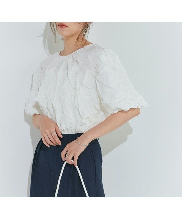 【ピエロ/Pierrot】のワッシャーボリュームスリーブブラウス インテリア・キッズ・メンズ・レディースファッション・服の通販 founy(ファニー) 　ファッション　Fashion　レディースファッション　WOMEN　トップス・カットソー　Tops/Tshirt　シャツ/ブラウス　Shirts/Blouses　ボリュームスリーブ / フリル袖　Volume Sleeve　2025年　2025　2025春夏・S/S　Ss,Spring/Summer,2025　プチプライス・低価格　Affordable　リボン　Ribbon　167cm / オフホワイト / M|ID: prp329100004408973 ipo3291000000031756266