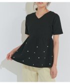 【ピエロ/Pierrot】の会員限定!10%OFF ドットラメ刺繍ペプラムニット 167cm / ブラック / M|ID:prp329100004408981