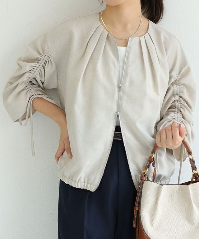 【ピエロ/Pierrot】のドロストショルダーブルゾン インテリア・キッズ・メンズ・レディースファッション・服の通販 founy(ファニー) ファッション Fashion レディースファッション Fashion for Women アウター Coat / Outerwear Collection レディースジャケット・軽アウター Jackets ブルゾンジャケット・スポーティアウター Blouson Jackets ドローコード Drawcord, Drawstring Cord バランス Balance, Style Balance ブルゾン Blouson, Bomber Jacket プチプライス・低価格 Affordable / Budget Price リネン Linen, Linen Fabric ドロストショルダーブルゾン|ID: prp329100004422431 ipo3291000000036119768