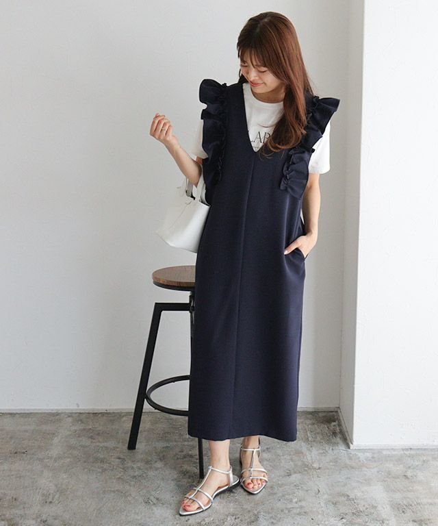 【ピエロ/Pierrot】のショルダーフリルVネックジャンパースカート【SAORIさんコラボカラーアイテム】 人気、トレンドファッション・服の通販 founy(ファニー) 　ファッション　Fashion　レディースファッション　Ladies' Fashion Online　スカート　Skirt　2025年　2025　2025春夏・S/S　Ss,Spring/Summer,2025　ショルダー　Shoulder　ストレッチ　Stretch　フリル　Frills　プチプライス・低価格　Affordable　 other-1|ID: prp329100004424464 ipo3291000000032589231