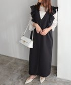 【ピエロ/Pierrot】のショルダーフリルVネックジャンパースカート 150cm / ブラック / M|ID: prp329100004424464 ipo3291000000036306907