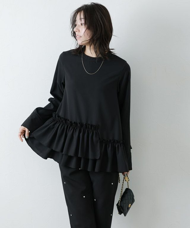 【ピエロ/Pierrot】のヘムフリルアシメブラウス インテリア・キッズ・メンズ・レディースファッション・服の通販 founy(ファニー) https://founy.com/ ファッション Fashion レディースファッション WOMEN トップス・カットソー Tops/Tshirt シャツ/ブラウス Shirts/Blouses 2025年 2025 2025春夏・S/S Ss,Spring/Summer,2025 シンプル Simple フェミニン Feminine フリル Frills フレア Flare プチプライス・低価格 Affordable |ID: prp329100004430444 ipo3291000000030941126