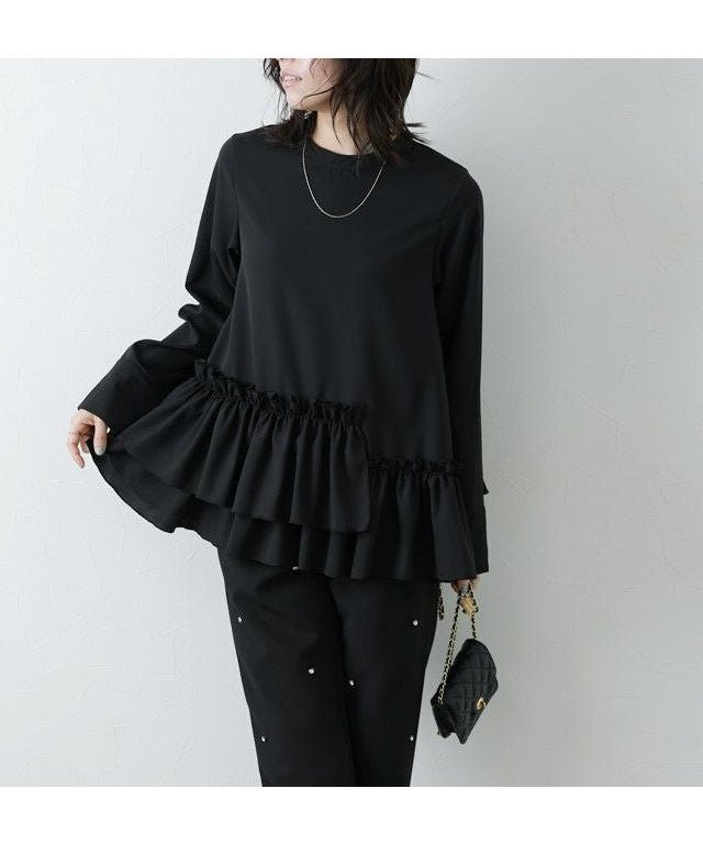 【ピエロ/Pierrot】のヘムフリルアシメブラウス インテリア・キッズ・メンズ・レディースファッション・服の通販 founy(ファニー) https://founy.com/ ファッション Fashion レディースファッション Fashion for Women トップス・カットソー Cut & Sew Tops シャツ・ブラウス・オフィスカジュアル Elegant Blouses & Button-Ups シンプル Simple, Minimal フェミニン Feminine, Girly フリル Frill, Ruffle フレア Flare, Flared プチプライス・低価格 Affordable / Budget Price |ID: prp329100004430444 ipo3291000000036306932