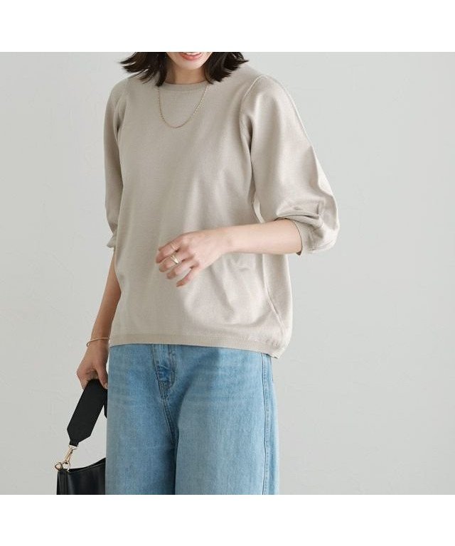 【ピエロ/Pierrot】の多機能ボリュームスリーブルーズニット インテリア・キッズ・メンズ・レディースファッション・服の通販 founy(ファニー) 　ファッション　Fashion　レディースファッション　WOMEN　トップス・カットソー　Tops/Tshirt　ニット　Knit Tops　ボリュームスリーブ / フリル袖　Volume Sleeve　送料無料　Free Shipping　2025年　2025　2025春夏・S/S　Ss,Spring/Summer,2025　ウォッシャブル　Washable　シンプル　Simple　スリーブ　Sleeve　フェミニン　Feminine　プチプライス・低価格　Affordable　ルーズ　Loose　エレガント 上品　Elegant　抗菌　Antibacterial　167cm / ライトベージュ / M|ID: prp329100004430446 ipo3291000000031931317