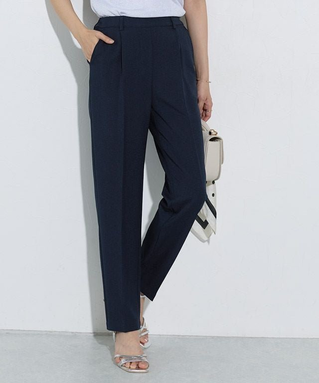 【ピエロ/Pierrot】の接触冷感高見えゆるテーパードパンツ インテリア・キッズ・メンズ・レディースファッション・服の通販 founy(ファニー) 　ファッション　Fashion　レディースファッション　Fashion for Women　パンツ　Pants & Trousers　おすすめ　Recommended / Our Picks　ジップ　Zip, Zipper　センター　Center, Center Line　フラット　Flat, Flat Shoes　プチプライス・低価格　Affordable / Budget Price　リアル　Real, Realistic　リネン　Linen, Linen Fabric　ループ　Loop, Loop Knit　夏　Summer　167cm / ネイビー / TM|ID: prp329100004430448 ipo3291000000036263829