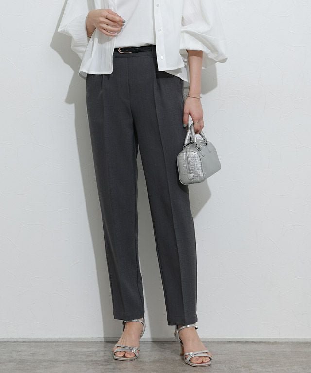 【ピエロ/Pierrot】の接触冷感高見えゆるテーパードパンツ インテリア・キッズ・メンズ・レディースファッション・服の通販 founy(ファニー) 　ファッション　Fashion　レディースファッション　Fashion for Women　パンツ　Pants & Trousers　おすすめ　Recommended / Our Picks　ジップ　Zip, Zipper　センター　Center, Center Line　フラット　Flat, Flat Shoes　プチプライス・低価格　Affordable / Budget Price　リアル　Real, Realistic　リネン　Linen, Linen Fabric　ループ　Loop, Loop Knit　夏　Summer　167cm / チャコール / TM|ID: prp329100004430448 ipo3291000000036263830