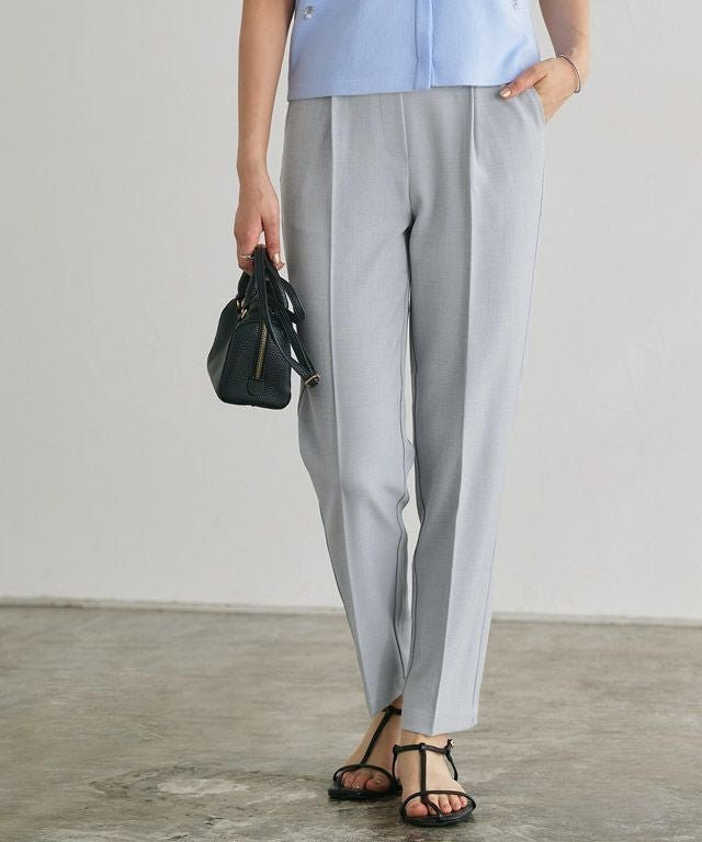 【ピエロ/Pierrot】の接触冷感高見えゆるテーパードパンツ インテリア・キッズ・メンズ・レディースファッション・服の通販 founy(ファニー) 　ファッション　Fashion　レディースファッション　Fashion for Women　パンツ　Pants & Trousers　おすすめ　Recommended / Our Picks　ジップ　Zip, Zipper　センター　Center, Center Line　フラット　Flat, Flat Shoes　プチプライス・低価格　Affordable / Budget Price　リアル　Real, Realistic　リネン　Linen, Linen Fabric　ループ　Loop, Loop Knit　夏　Summer　166cm / 杢アイスグレー / TM|ID: prp329100004430448 ipo3291000000036263831