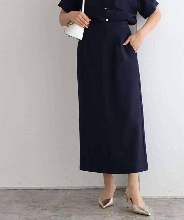 【ピエロ/Pierrot】の接触冷感リネンライクスカート インテリア・キッズ・メンズ・レディースファッション・服の通販 founy(ファニー) 　ファッション　Fashion　レディースファッション　Fashion for Women　スカート　Skirts　2025年　2025　2025春夏・S/S　Spring/Summer 2025 SS25　シンプル　Simple, Minimal　ジャケット　Jacket, Outerwear　プチプライス・低価格　Affordable / Budget Price　リネン　Linen, Linen Fabric　夏　Summer　157cm / ネイビー / M|ID: prp329100004430450 ipo3291000000033014020